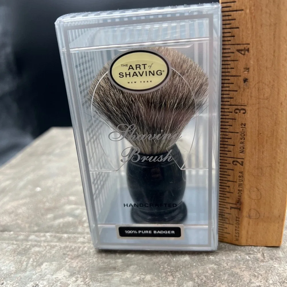 The Art of Shaving 100% Pure Badger Shaving Brush Black Handcrafted Germany NIB